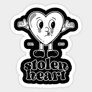 Stolen Heart Black And White Artwork Sticker